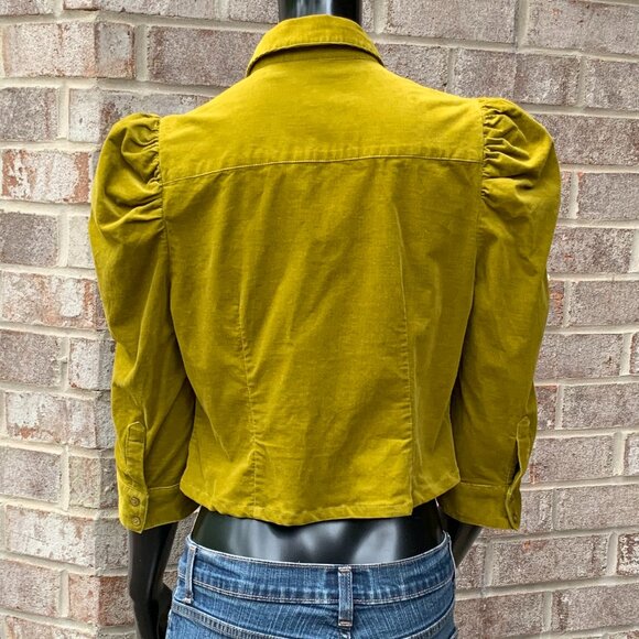 7th Ave Design Studio Small Corduroy Cropped Puff Shoulder Jacket Sz S - Picture 6 of 13